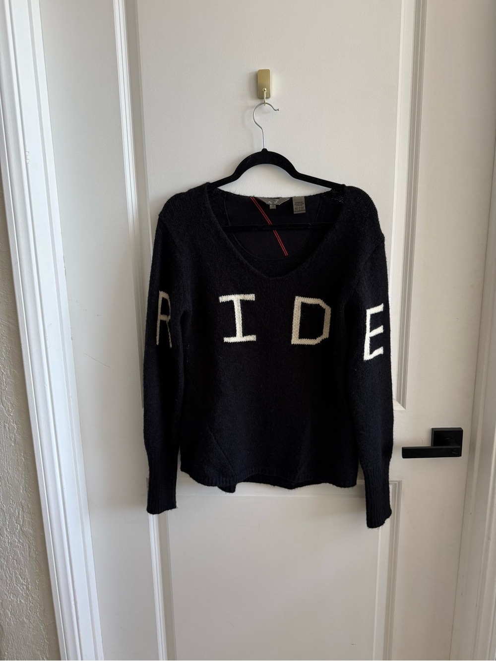 Goode Rider Black V-Neck 'Ride' Sweater - Picture 3 of 5